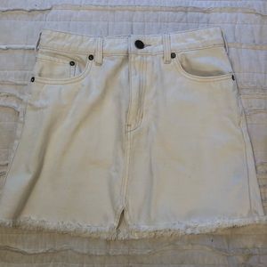 Free People white denim skirt